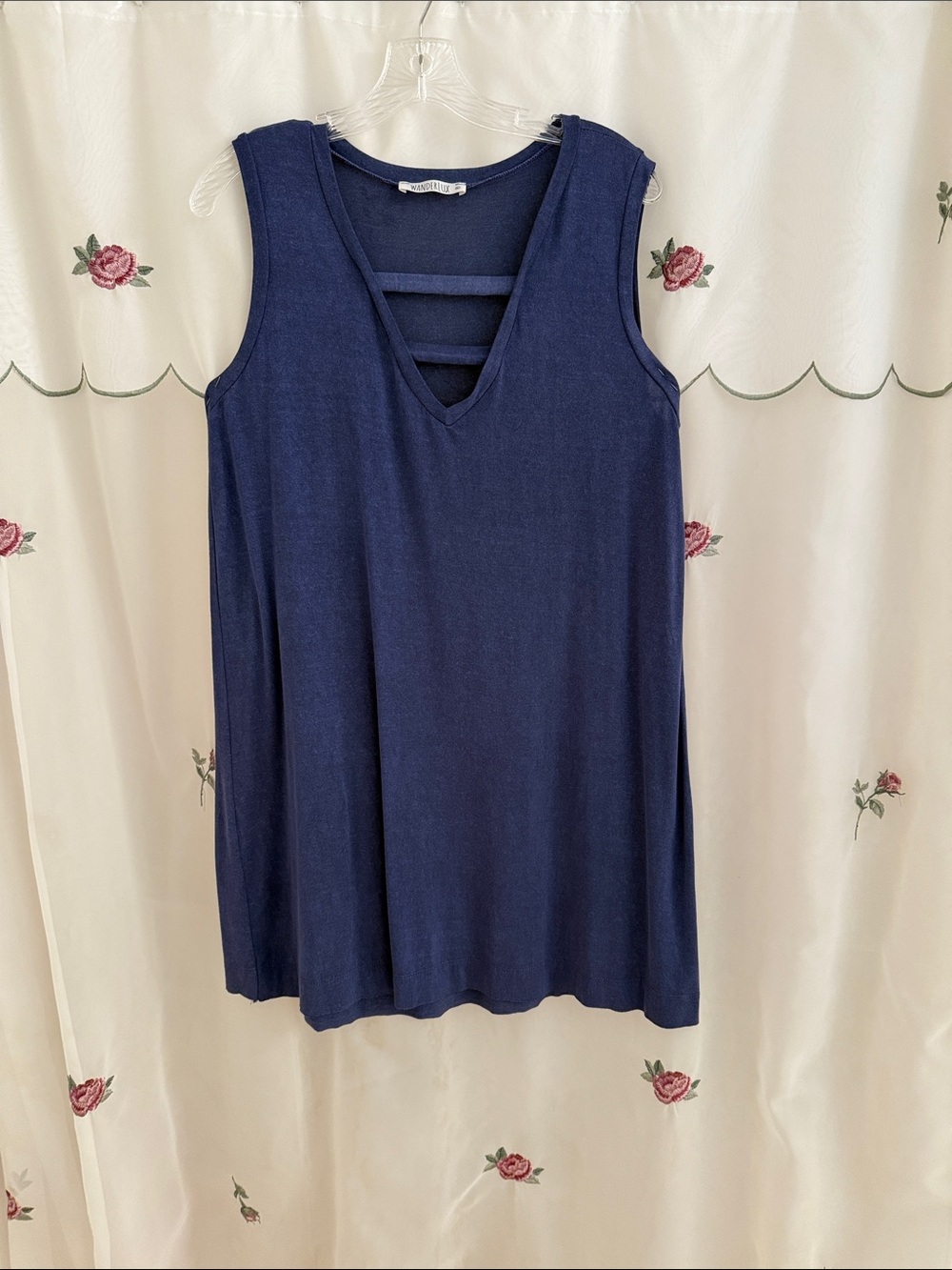 Wanderlust Navy Ladder-Front V-Neck Dress